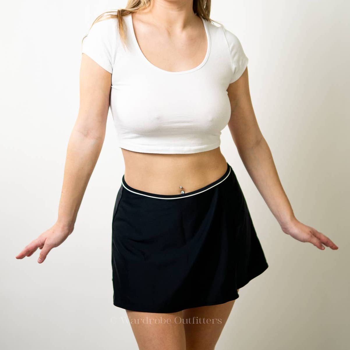Vintage 90s Black Tennis Mini Skirt