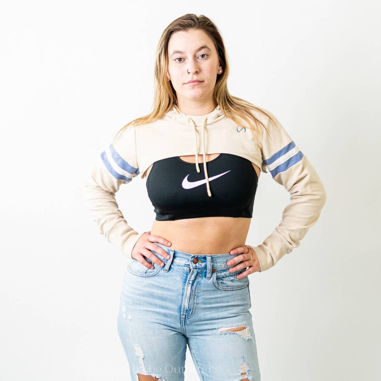 TLF High Cropped Hoodie Shrug - M