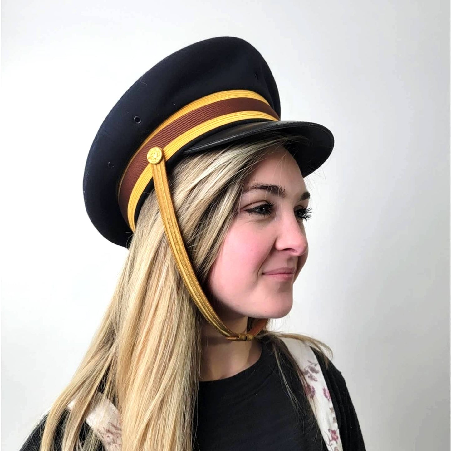 Vintage 70s Flight Ace Fur Felt Military Hat
