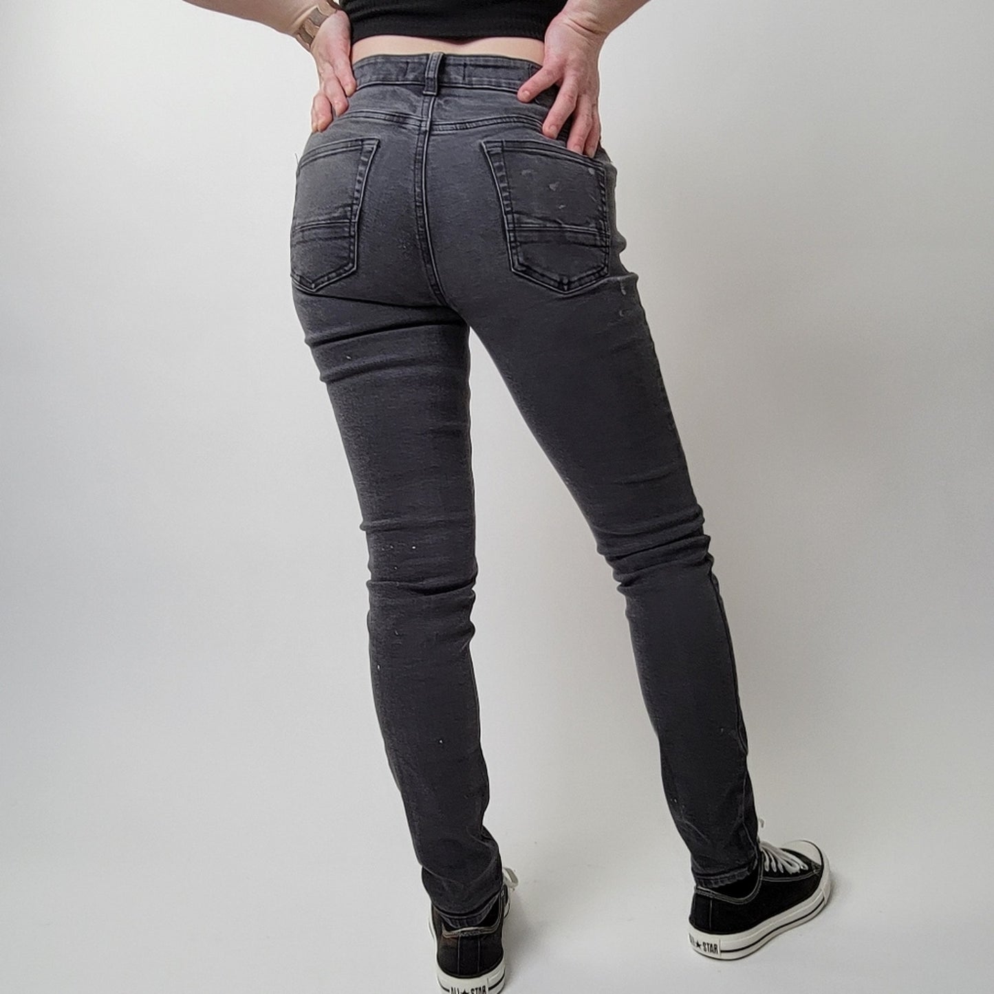 Pacsun High Rise Skinniest Black Distressed Jeans redo