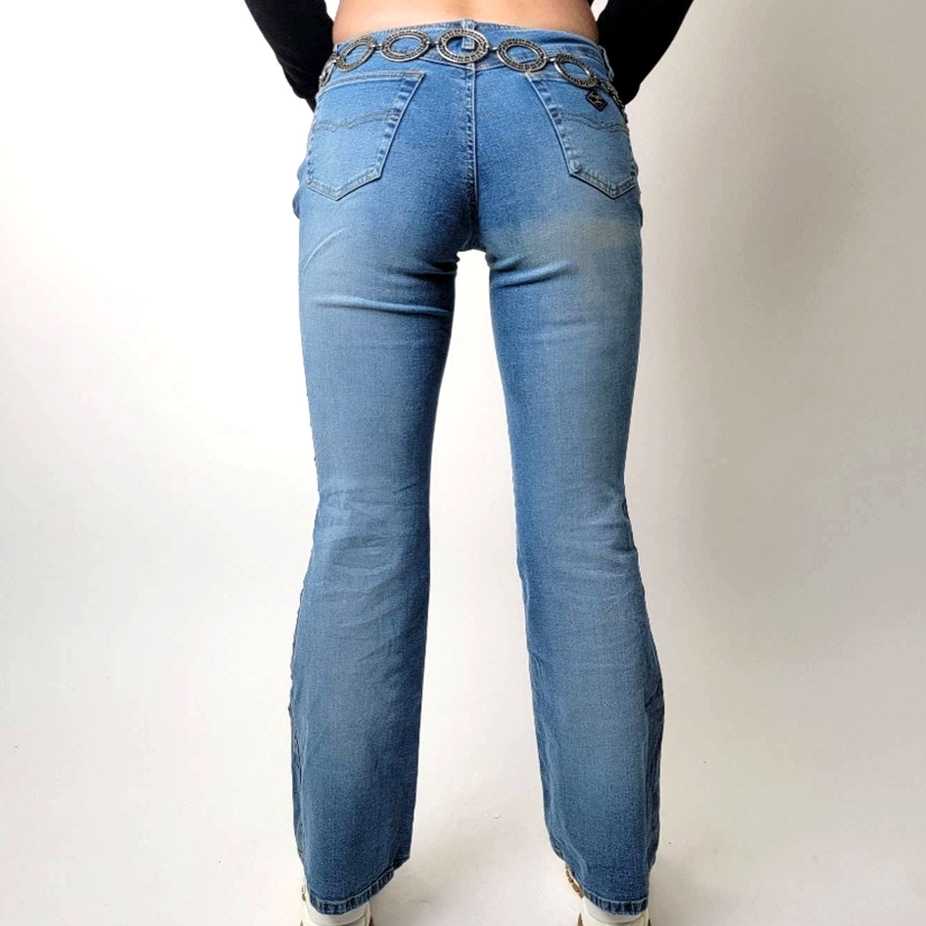 Vintage Y2K Angels Flare seamless low rise light wash Jeans - 28