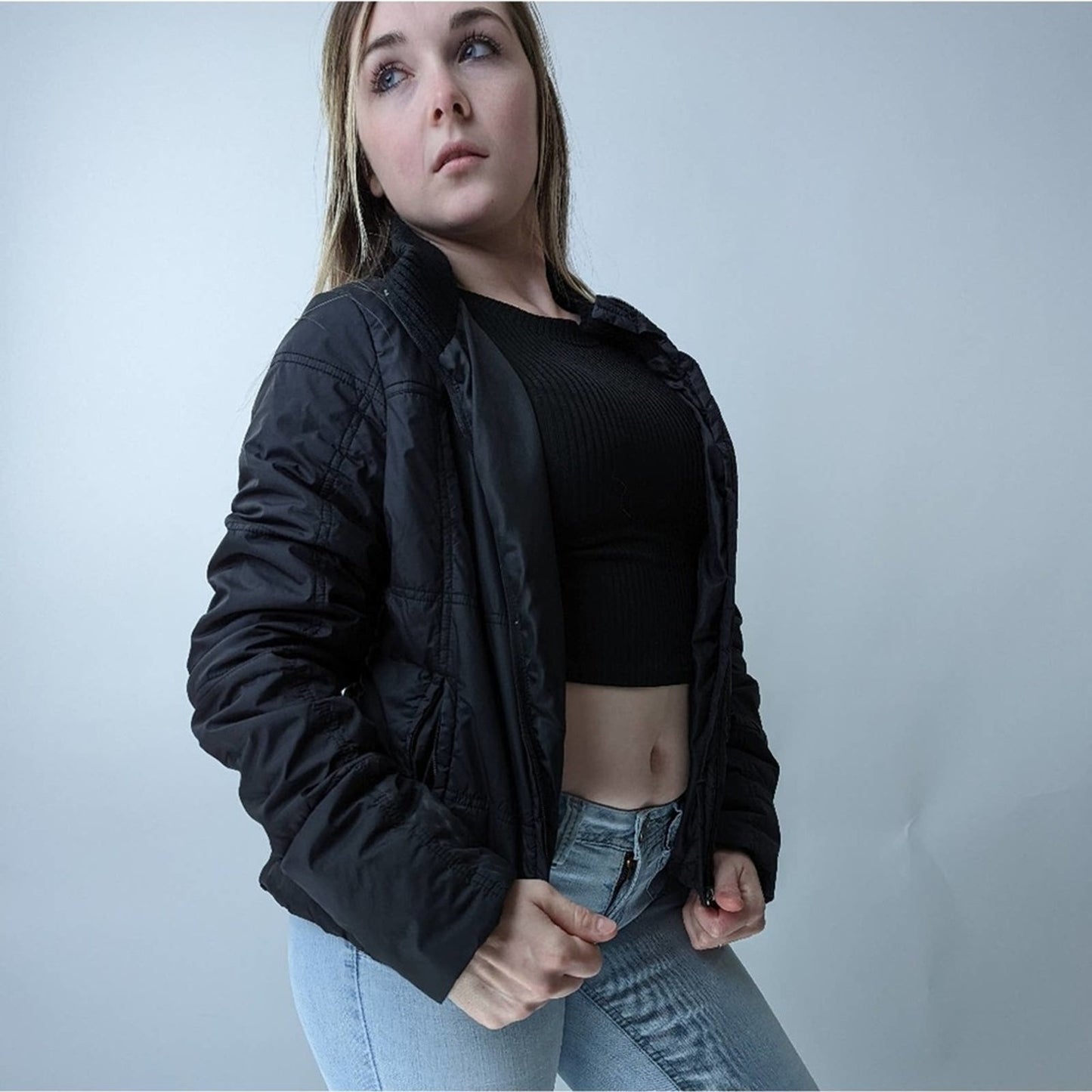 Vintage Y2K Guess Jeans Nylon Puffer Jacket - L