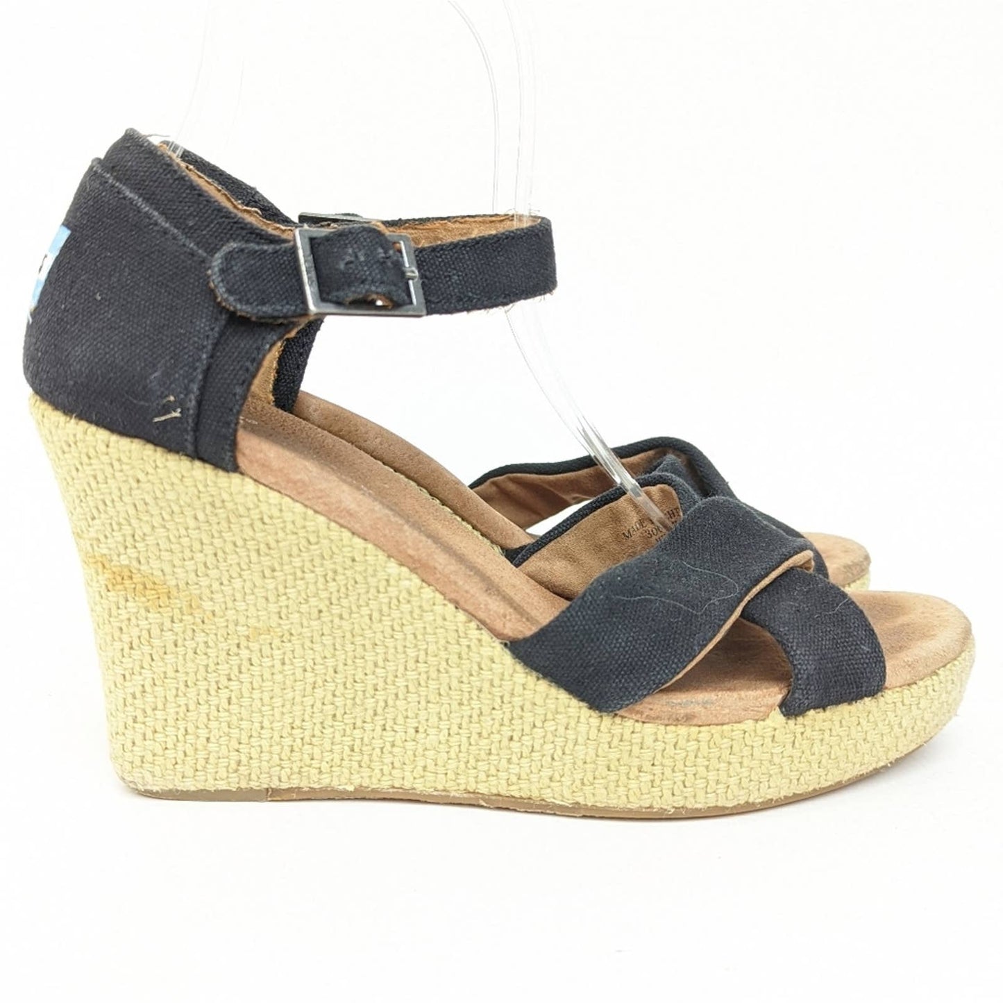 Toms Open Toe Strappy Wedge Espadrille Heels - 7.5
