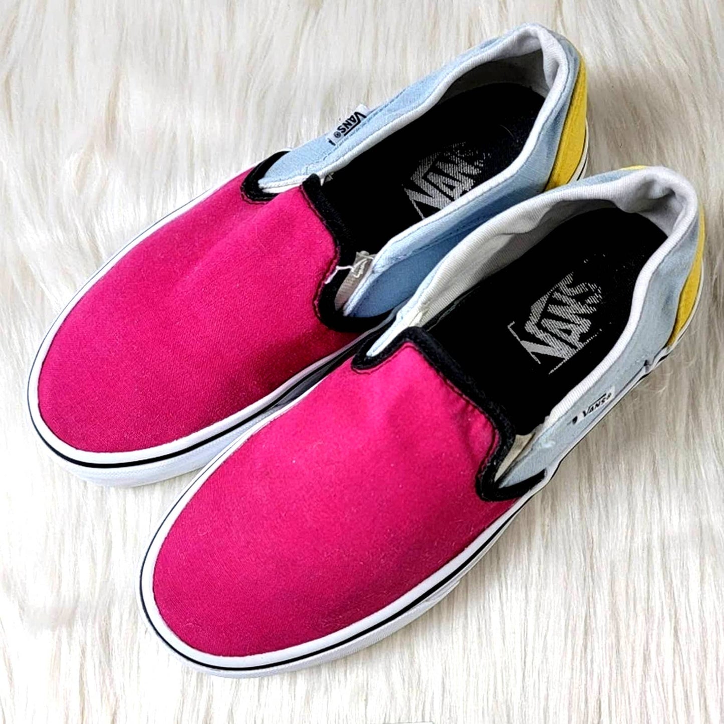 Vans Retro Neon Color Block Slip On Sneakers - 7
