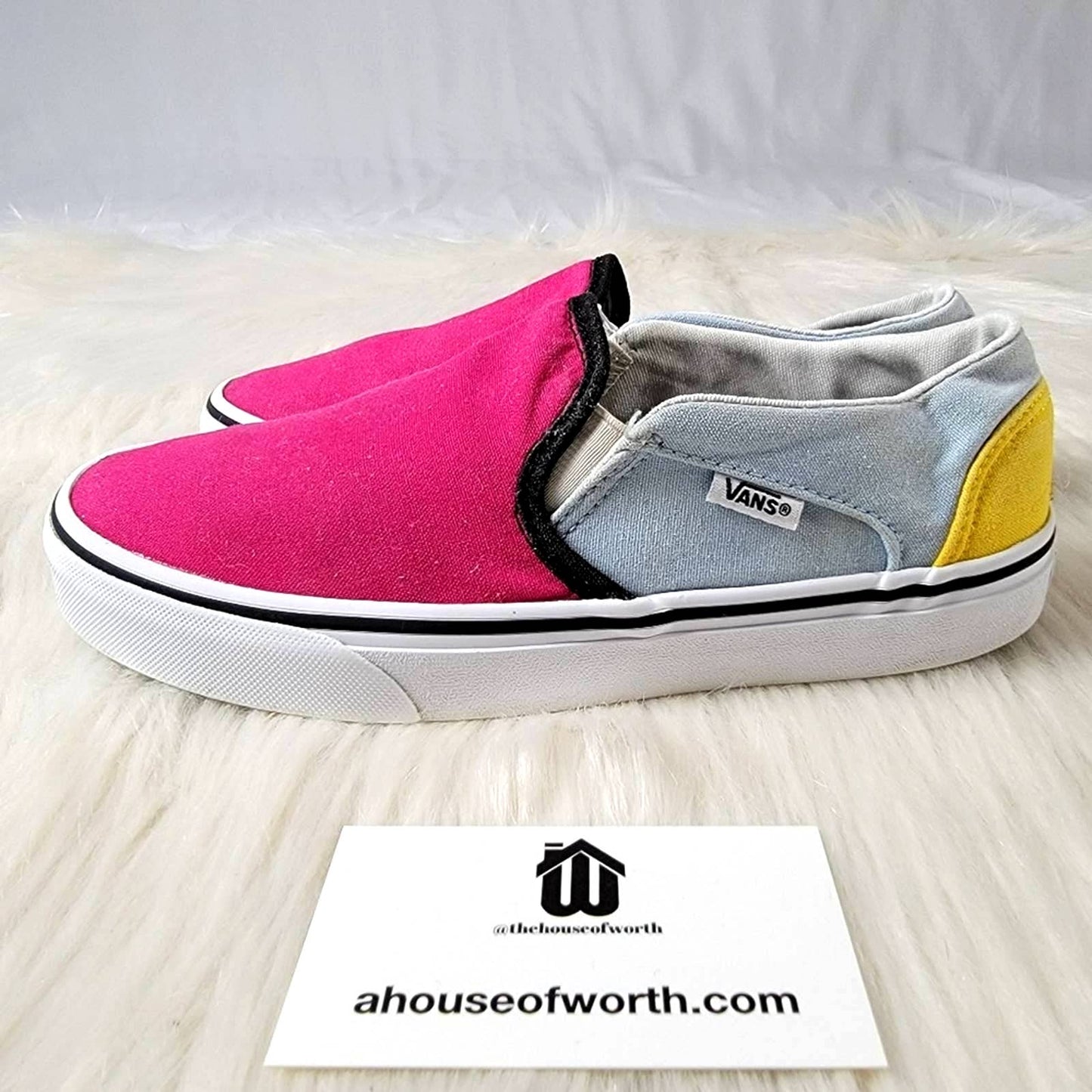 Vans Retro Neon Color Block Slip On Sneakers - 7