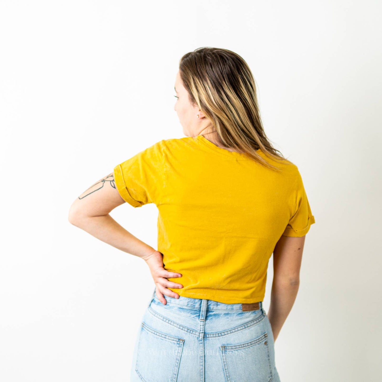 Vibe N' "Sunshine" Yellow Cropped Tee Shirt
