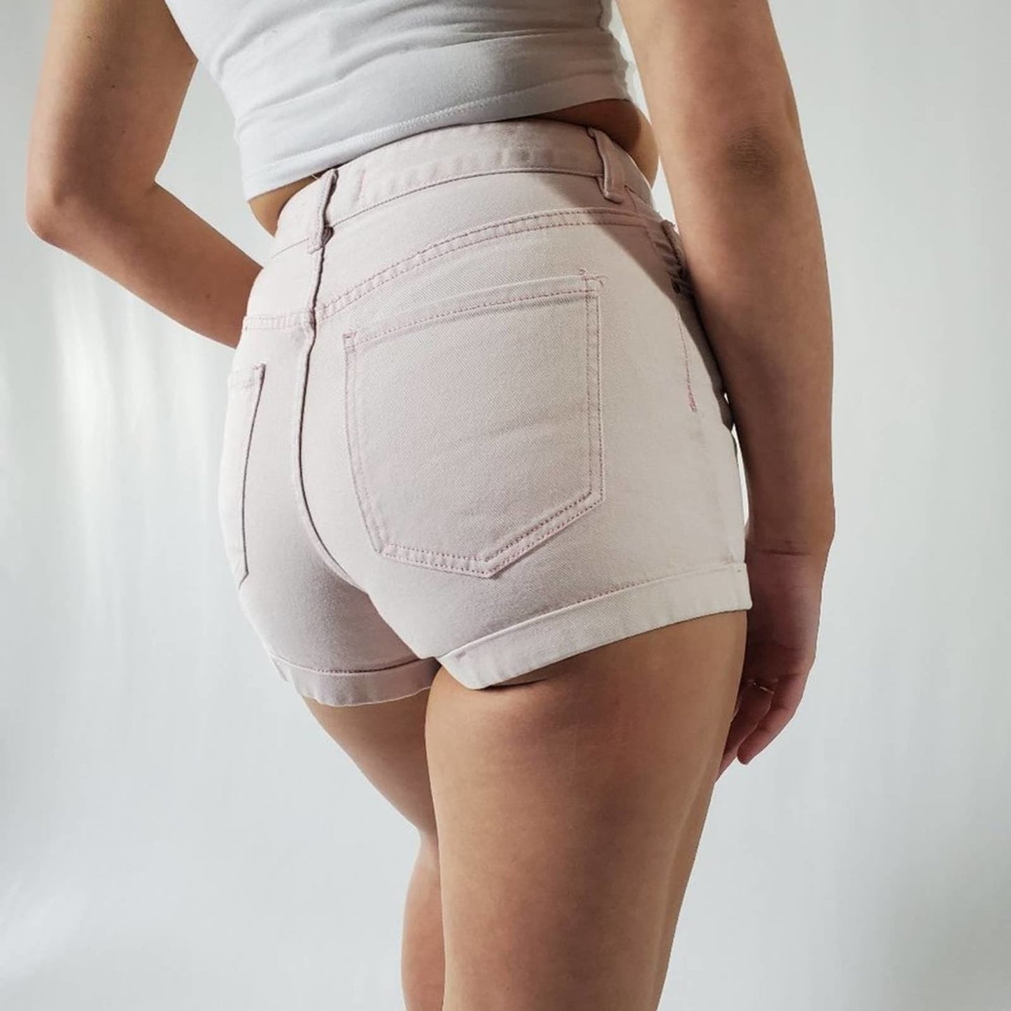 Pacsun Pale Pink High Rise Mom Shorts - 26