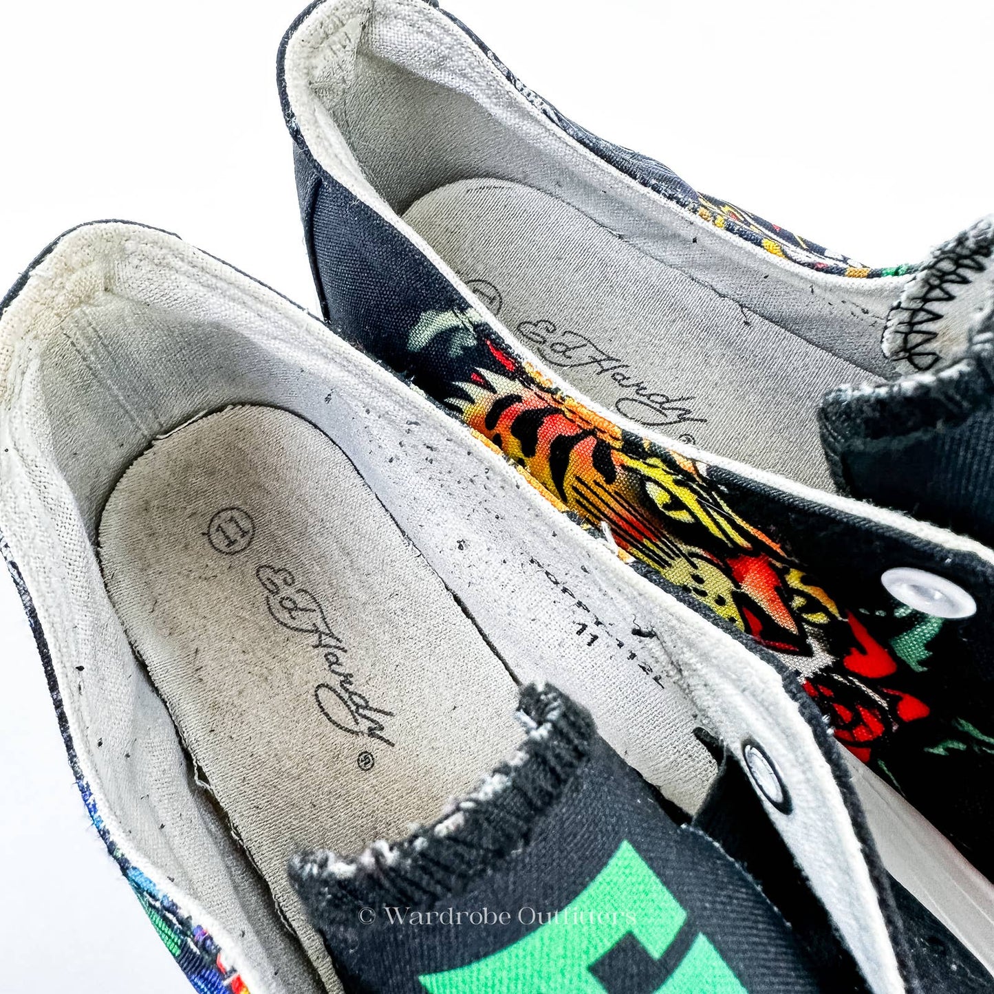 Y2K Ed Hardy Poppy Laceless Canvas Slip On Sneakers