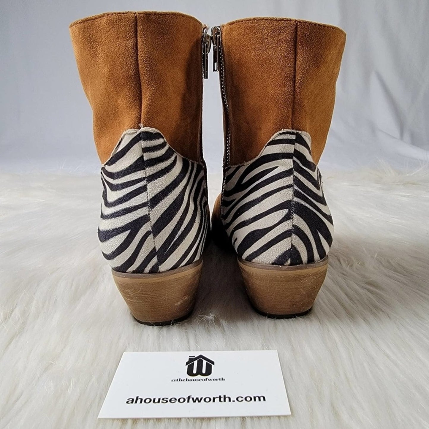 Joli Zebra Animal Print Suede Leather Chelsea Boot - 9