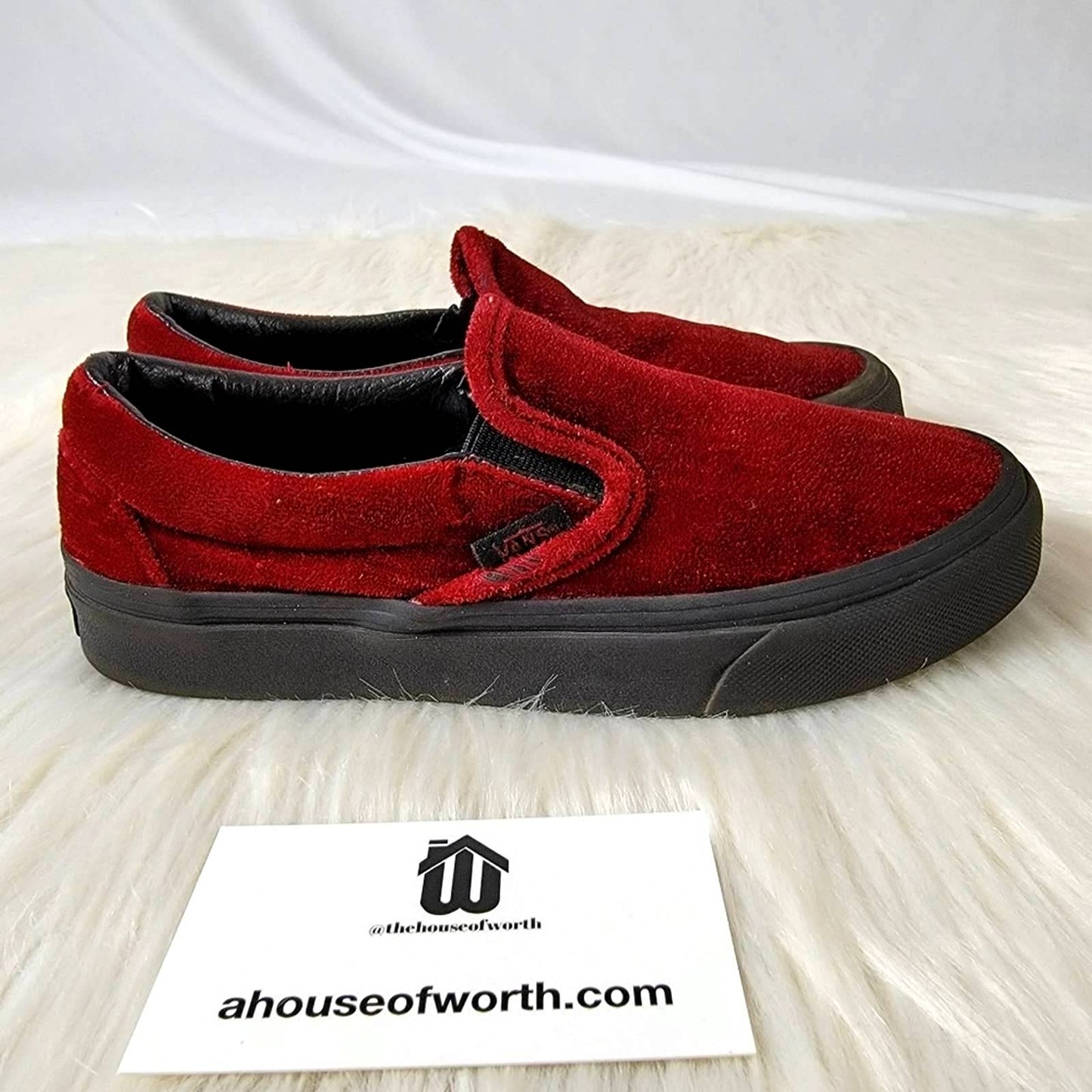 Vans Classic Slip-on Velvet Oxblood/Black Gum - 5
