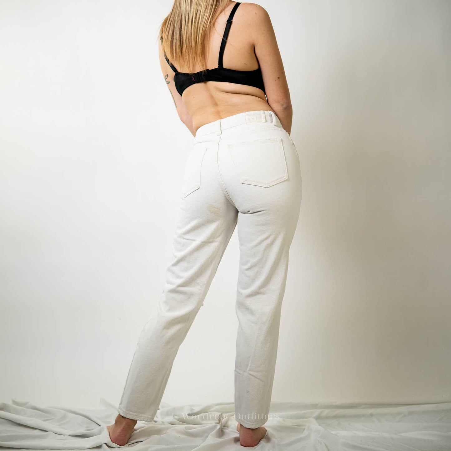 Bershka White Denim High Rise Mom Jeans - 2