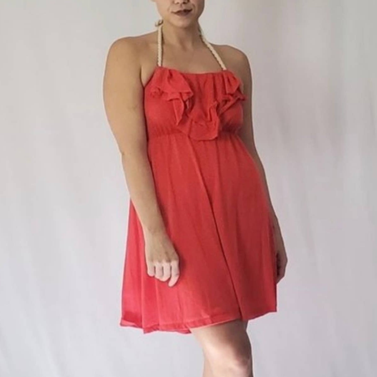Derek Heart Red Flowy Tunic Dress - L REDO