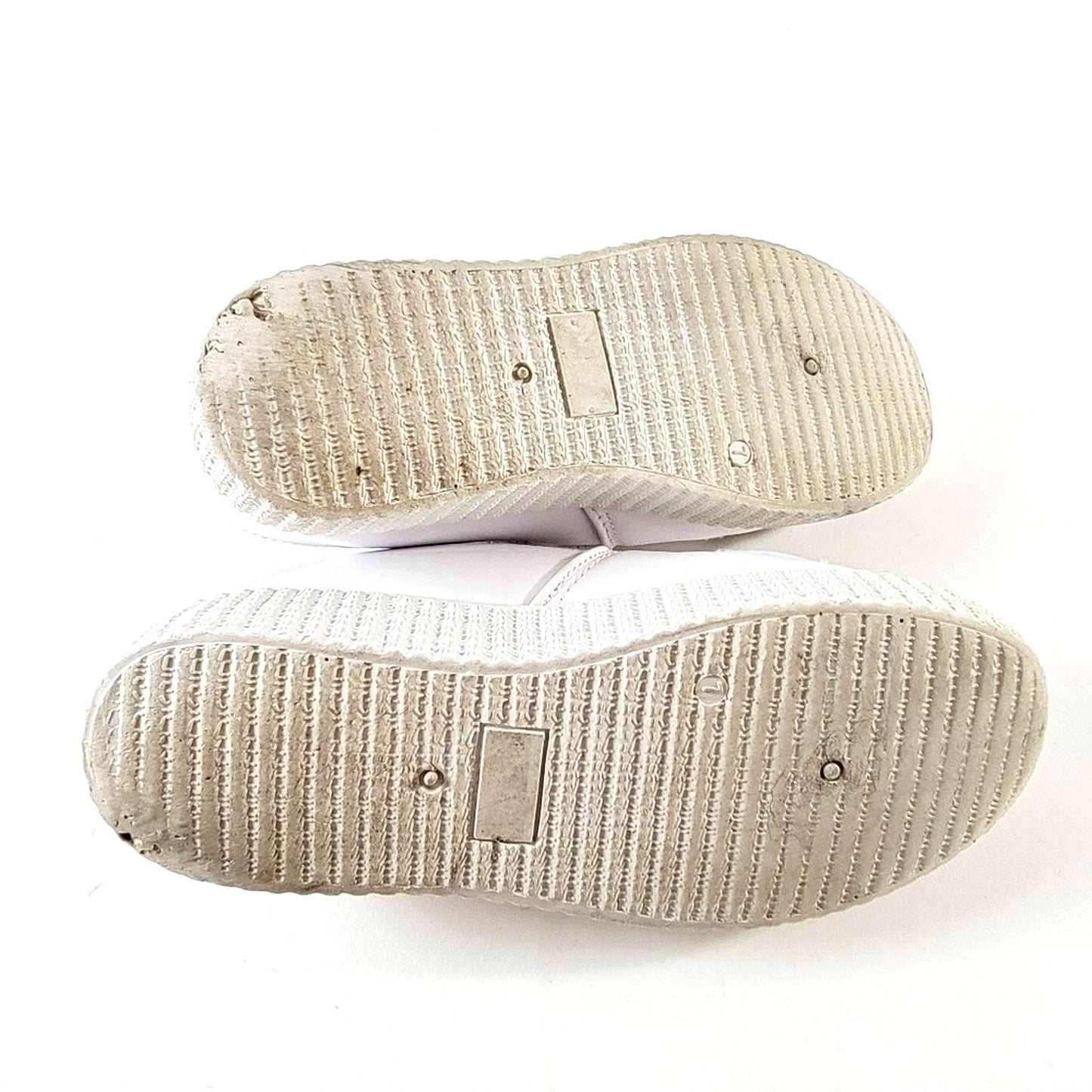 Chunky White Leather Platform Sneakers - 7