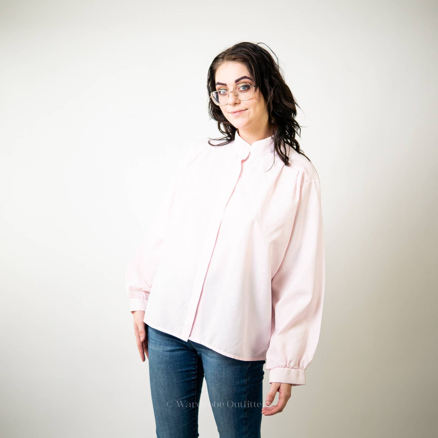 Vintage 80s Pastel Button Up Blouse