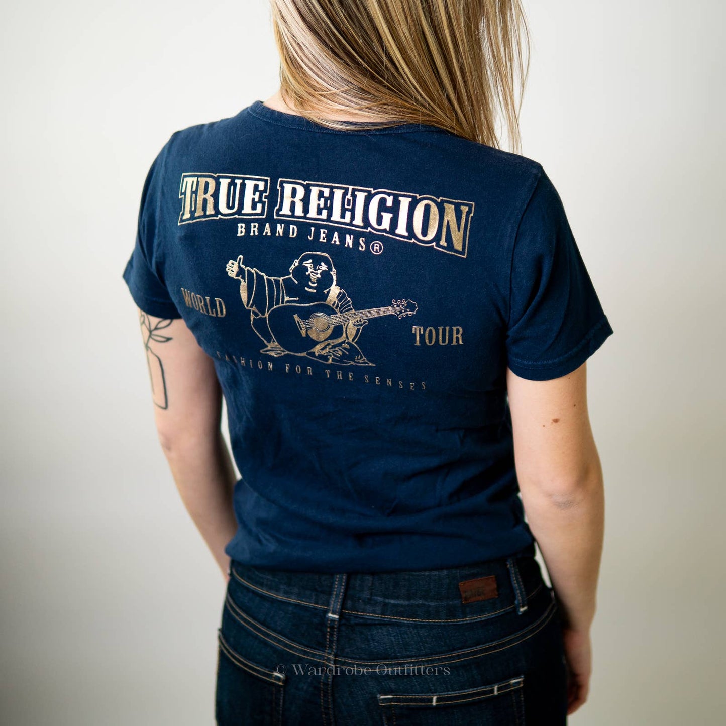 Like New True Religion WORLD TOUR Big Buddha Tee Shirt