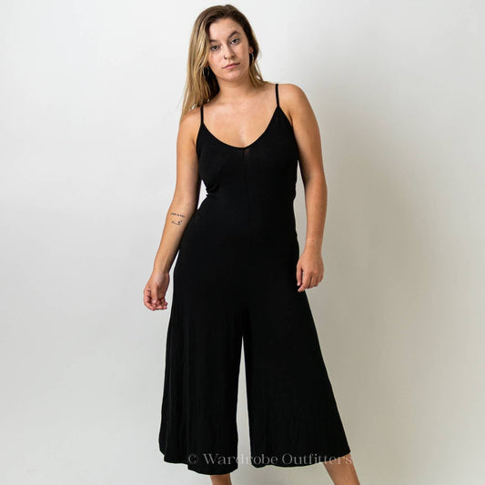 NWT 21 Saints Black Wide Leg Romper Jumpsuit - M