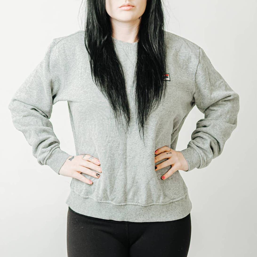 Y2K FILA Gray Crewneck Pullover Sweatshirt - L