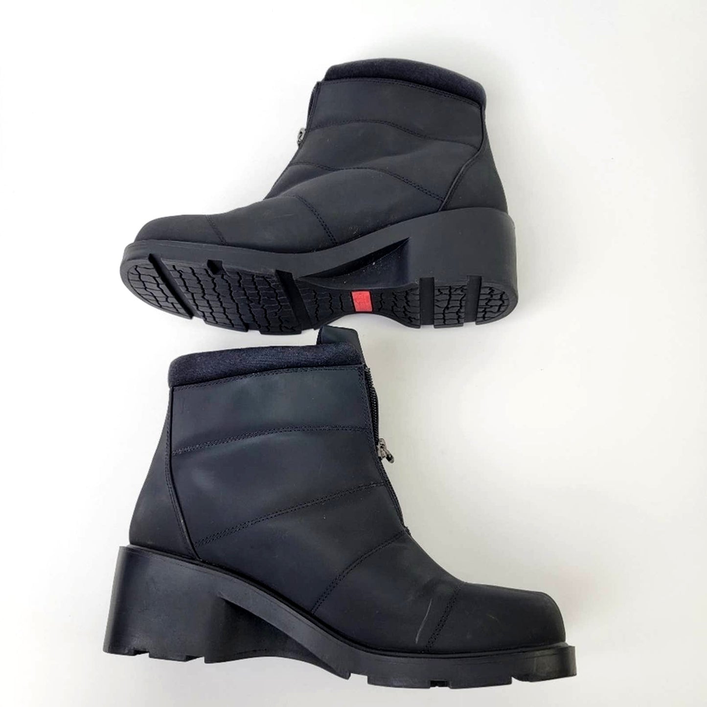 London Fog Chunky Black Zip Up Casey Mid Snow Boots - 11