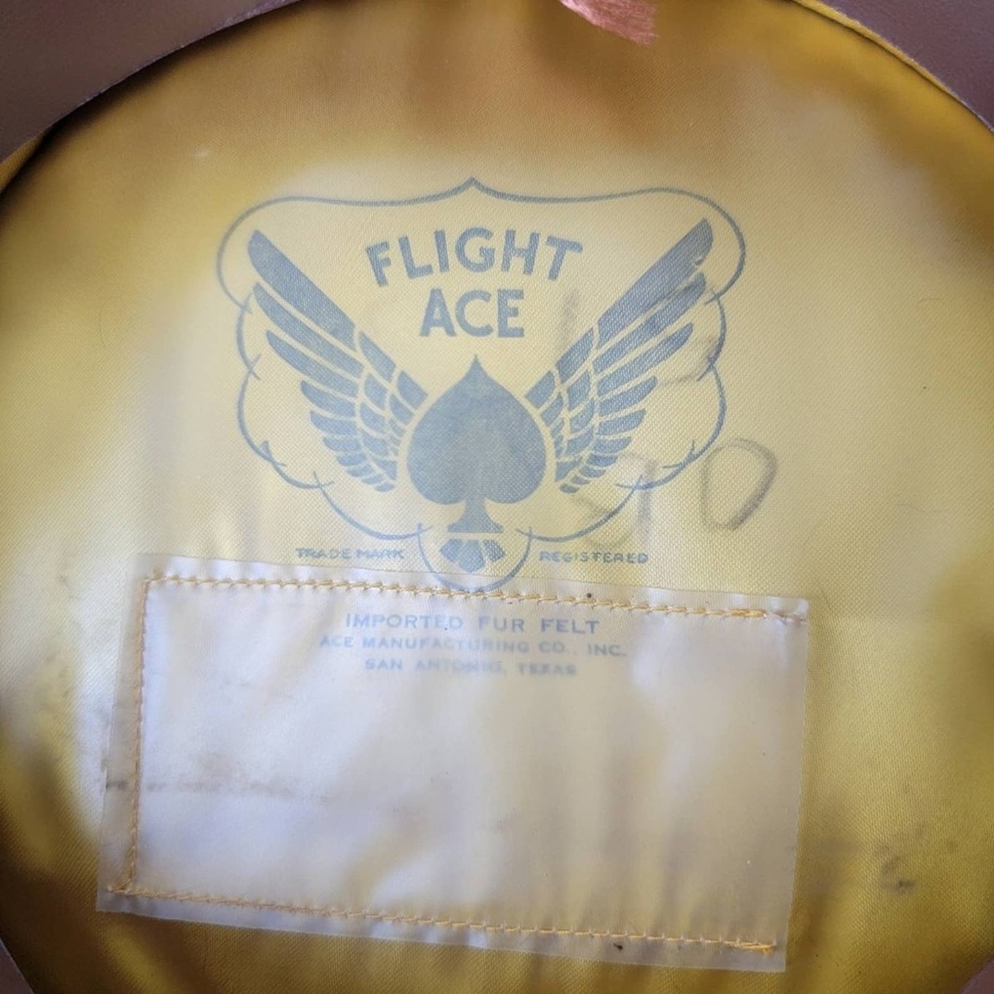 Vintage 70s Flight Ace Fur Felt Military Hat