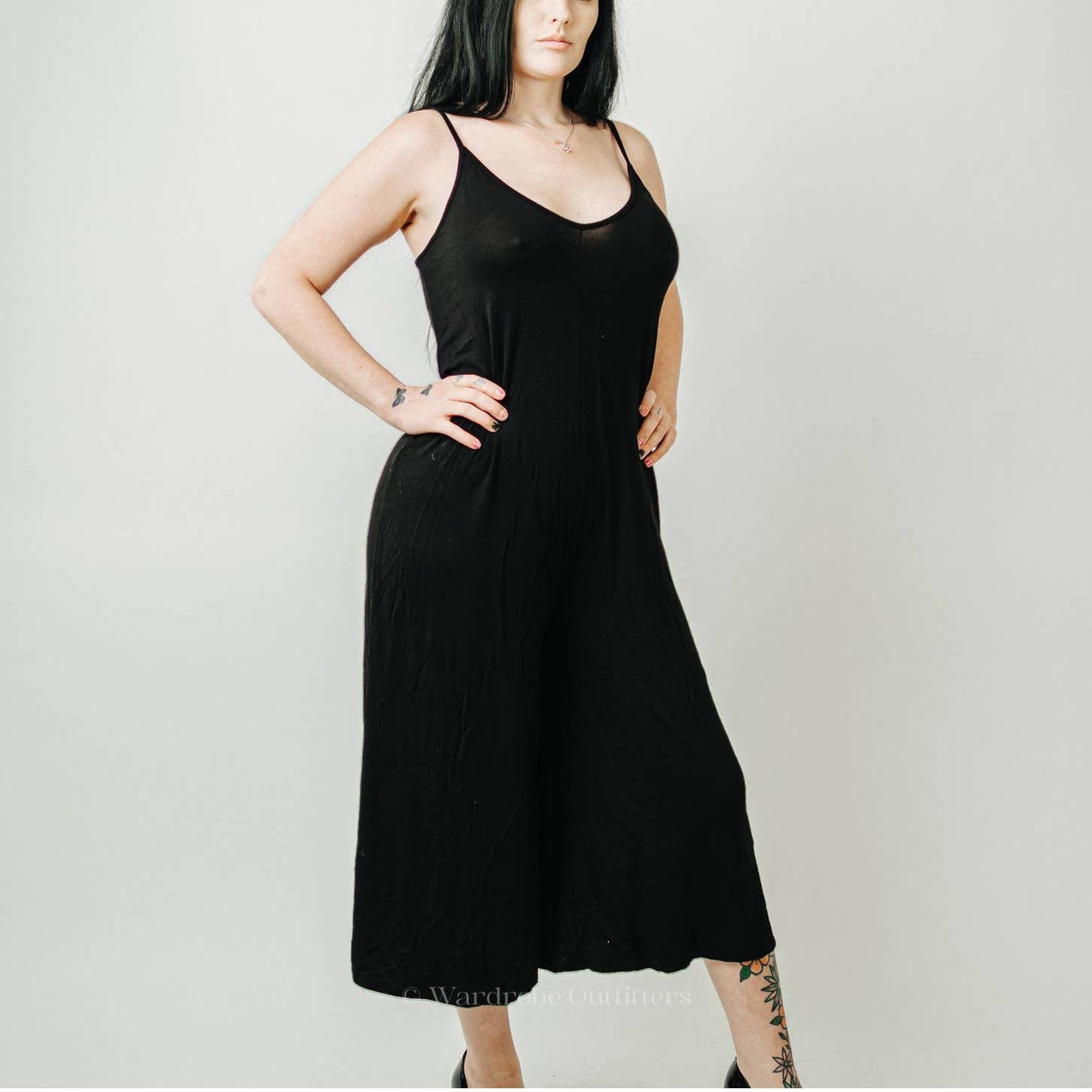 NWT 21 Saints Black Wide Leg Romper Jumpsuit - M