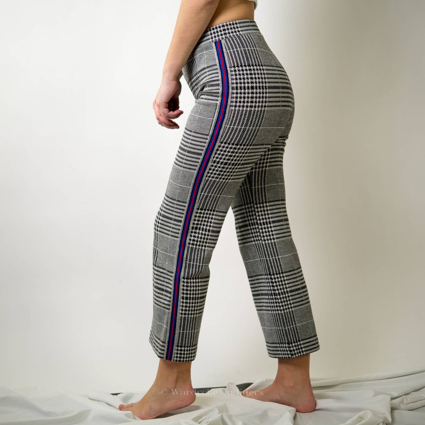 Plaid Stripe Legging Track Pant Joggers - M