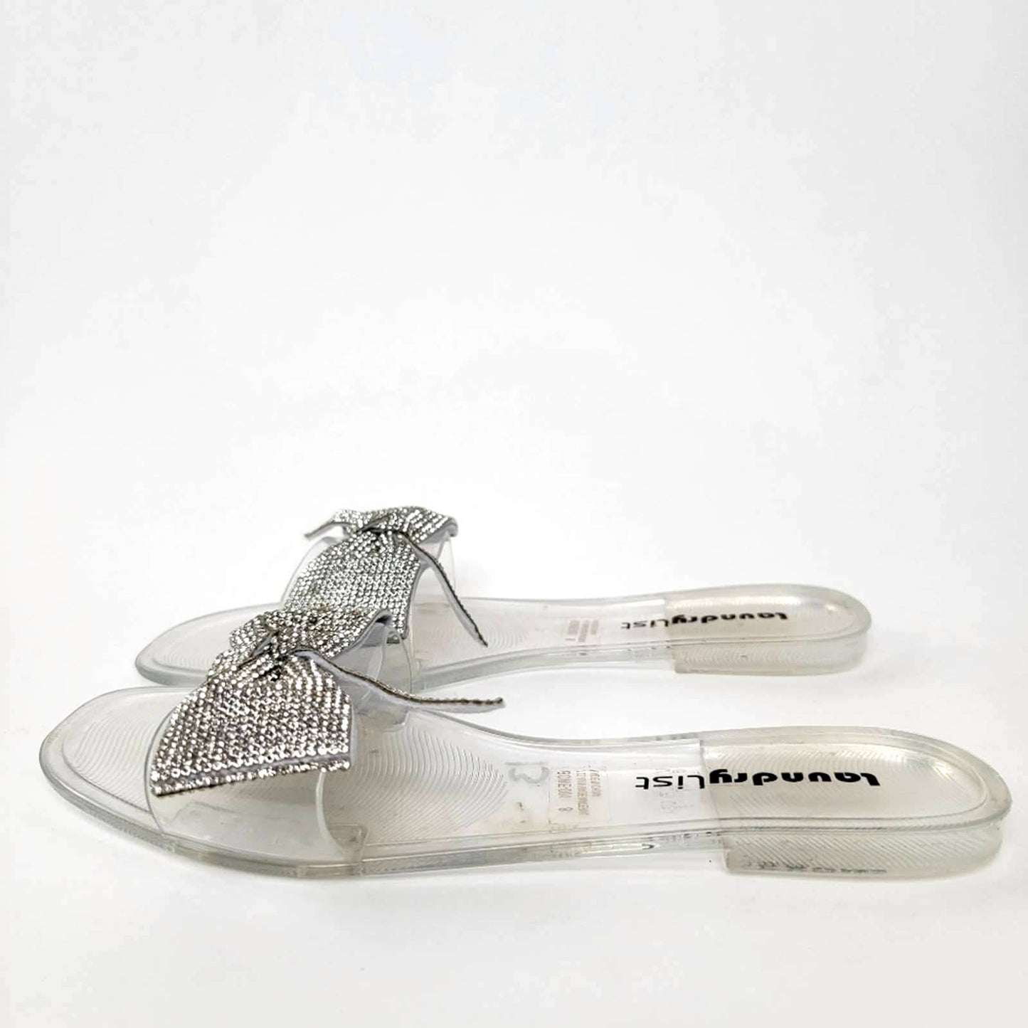 Laundry List Clear Jelly Sandals With Gem Bling - 8