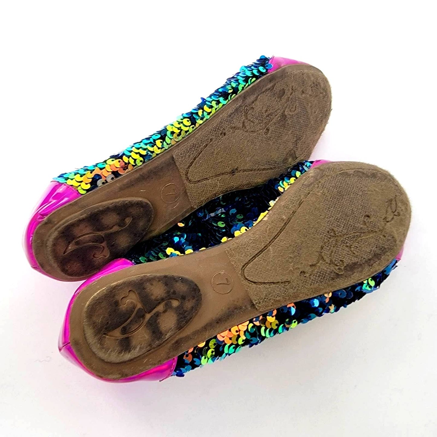 Betsey Johnson Sunglow Rainbow Sequin Ballet Flats- 7