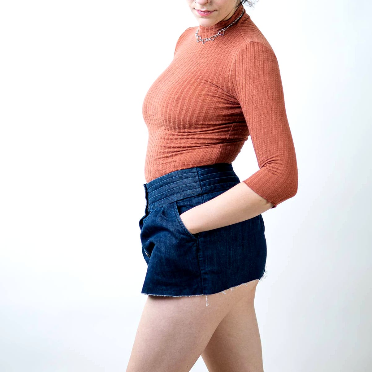 Anthro Pilcro and the Letterpress Raw Hem Denim Micro Mini Skirt