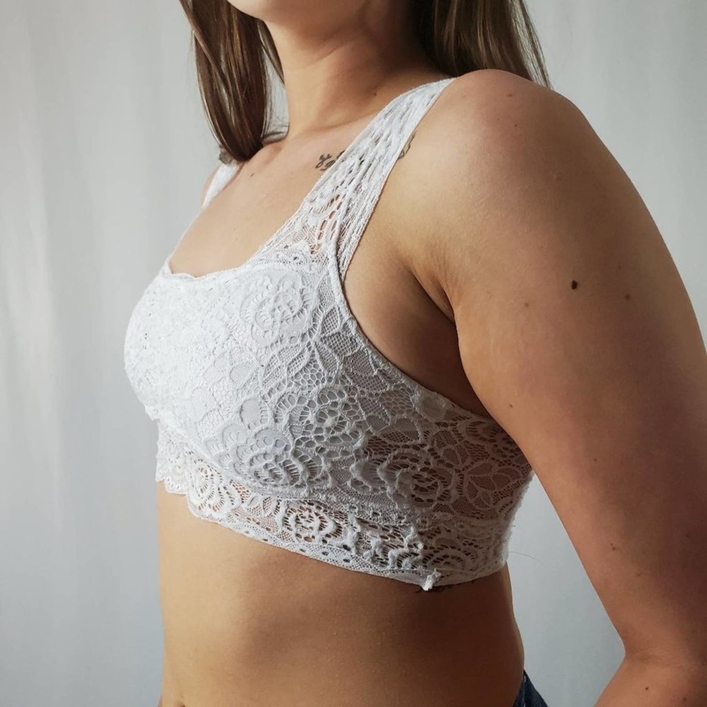 {Prime Cut} White Lace Bralette S/M