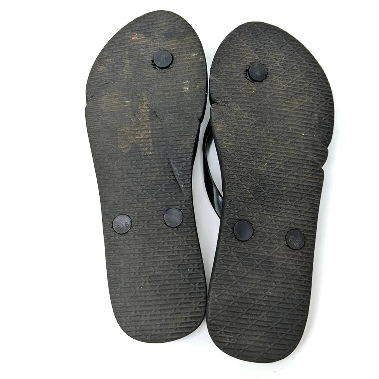 bebe Black & White Rhinestone Flip Flop Sandal Slides