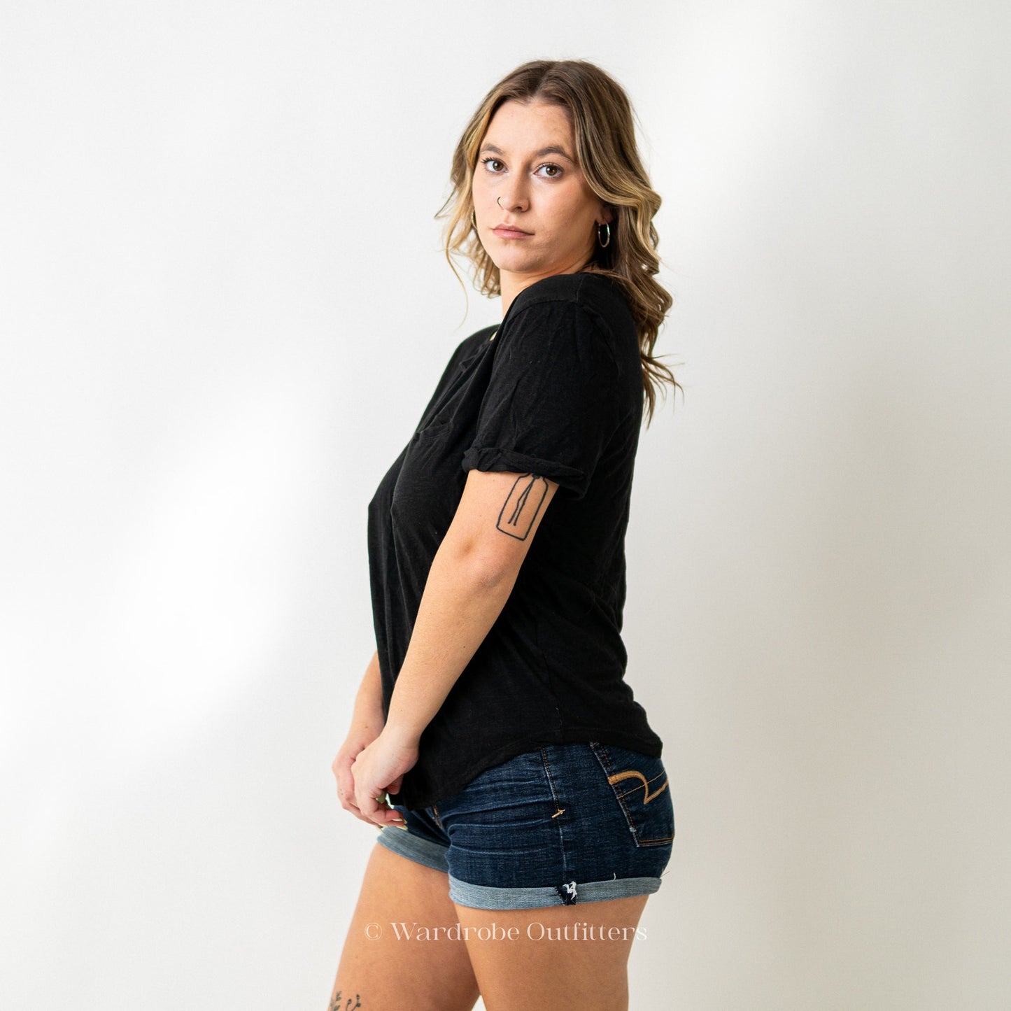 Basic Black Single Coin Pocket Tee