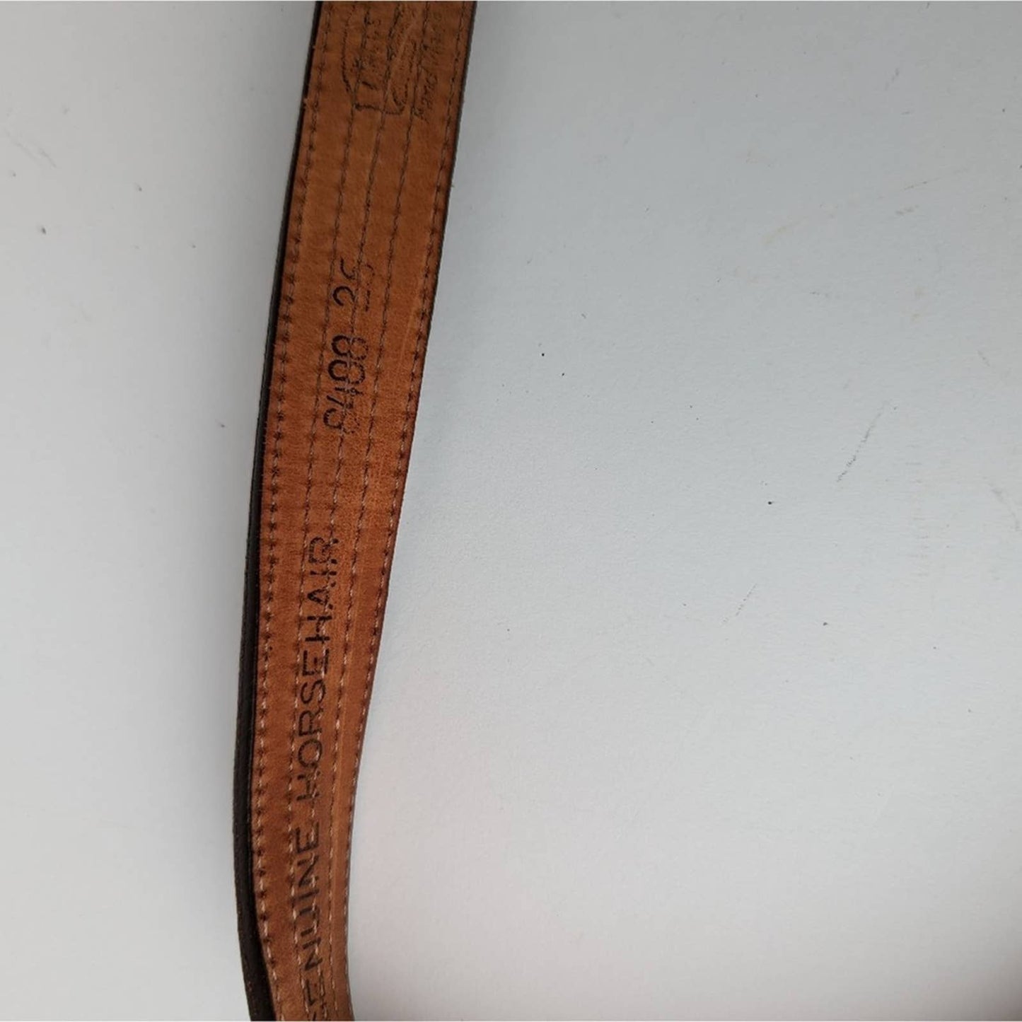 Vintage 80s Leather and Horsehair Western Belt - M