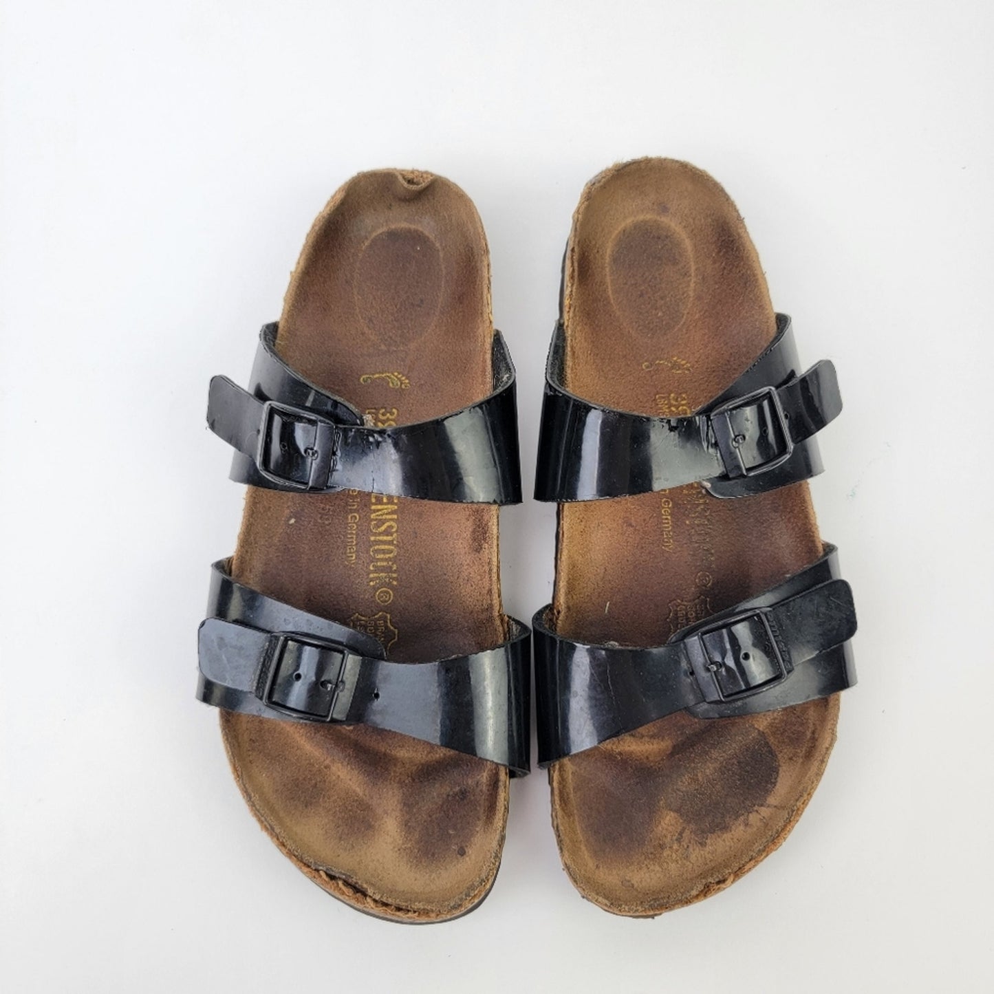 Birkenstock Papillio Arizona Black Patent Leather Sandals - 8