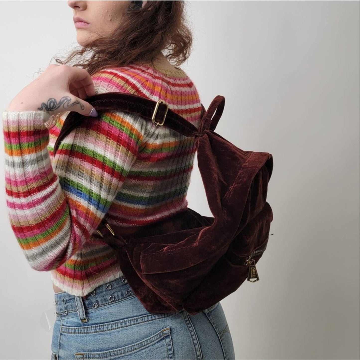 Vintage Y2K Aimee Kestenberg Woodside Velvet Mini Backpack