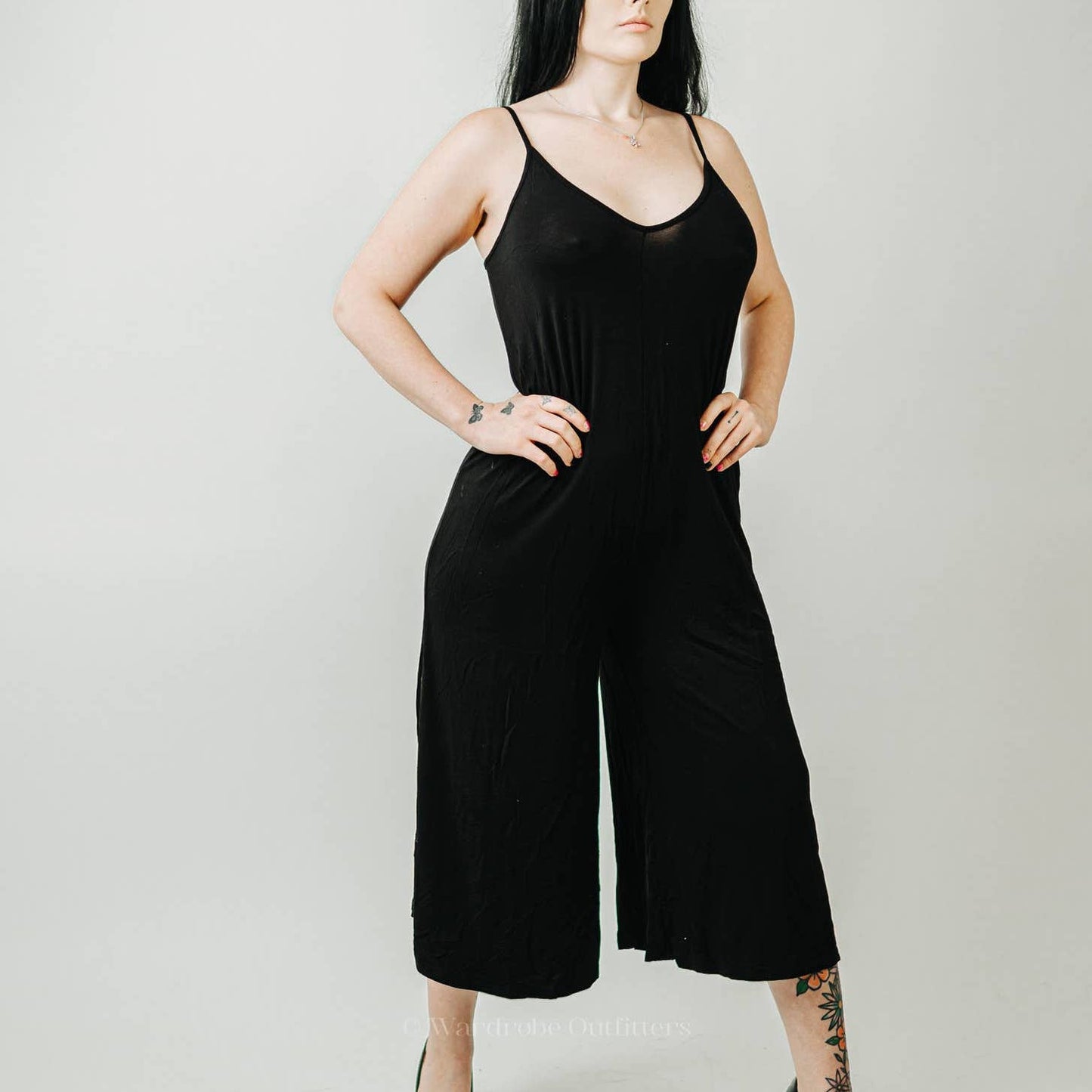 NWT 21 Saints Black Wide Leg Romper Jumpsuit - M