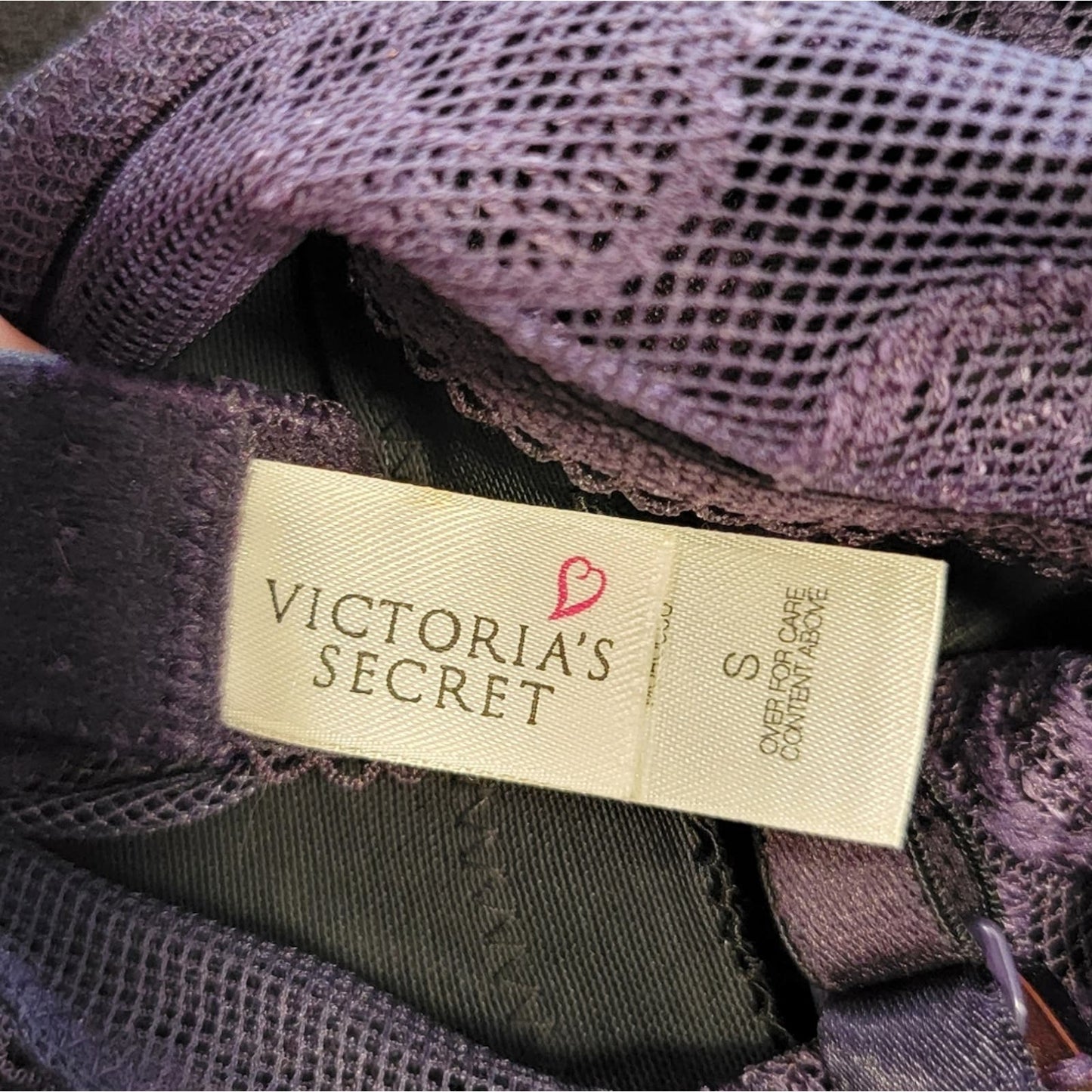 Y2k Victorias Secret Purple & Black Elastic Mesh Garter Belt - S