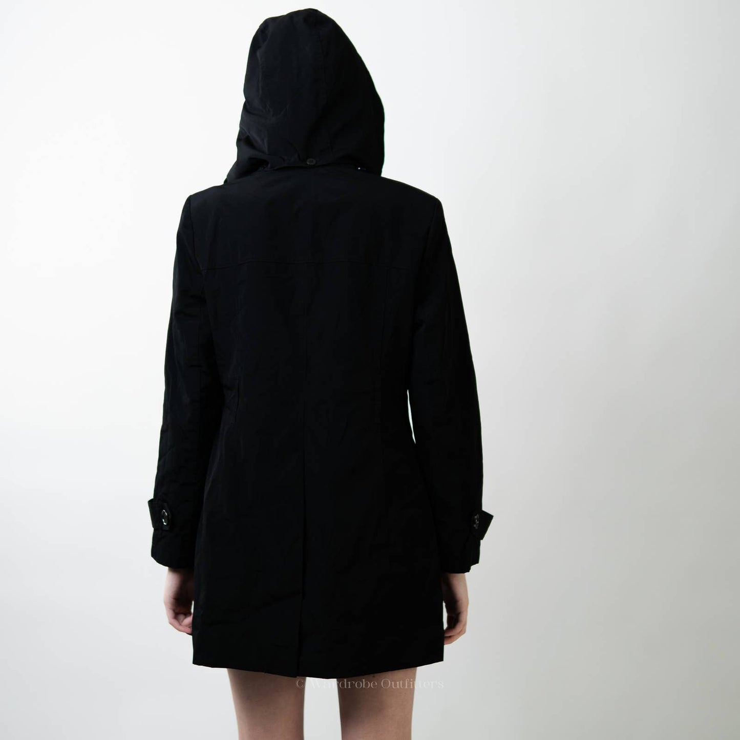 London Fog Black Single Breasted Pea Trench Coat - S