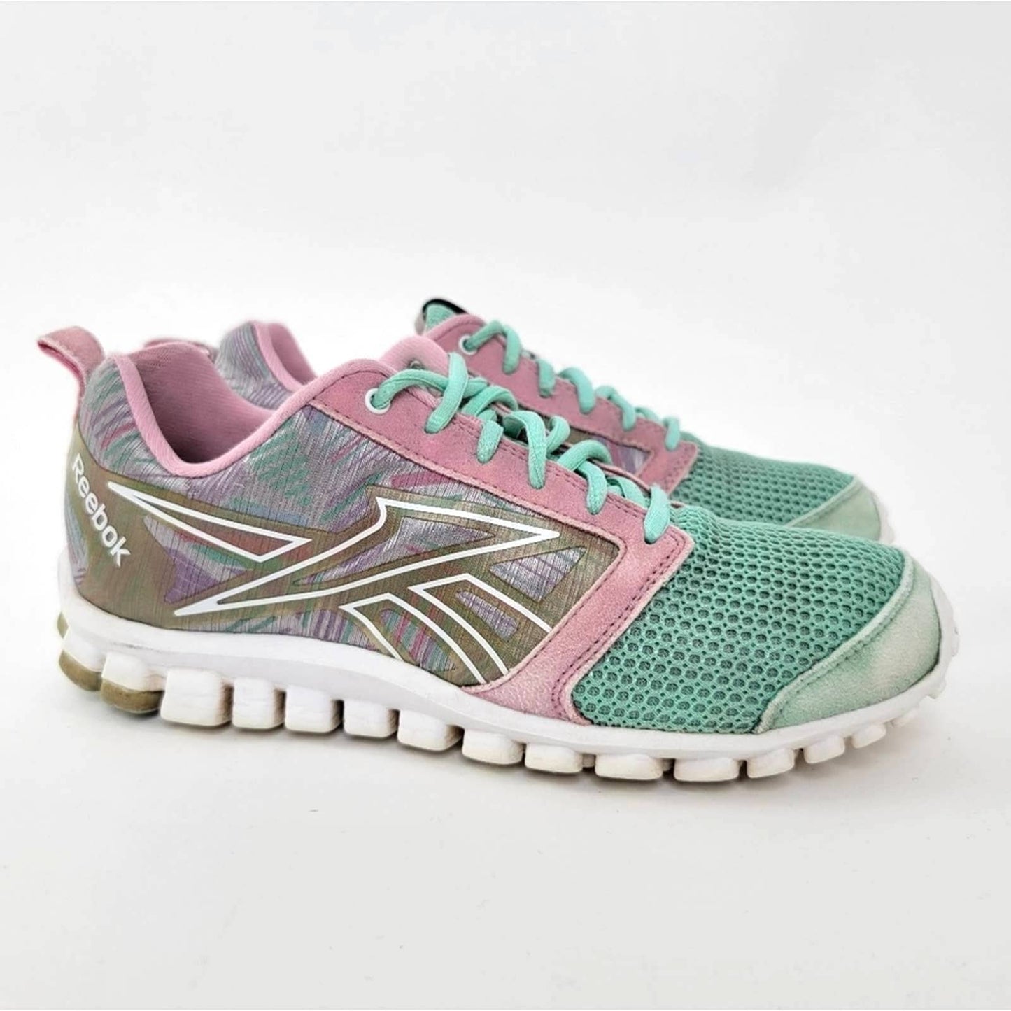 Reebok Realflex SmoothFlex CushRun Cotton Candy Lace Up Athletic Sneakers