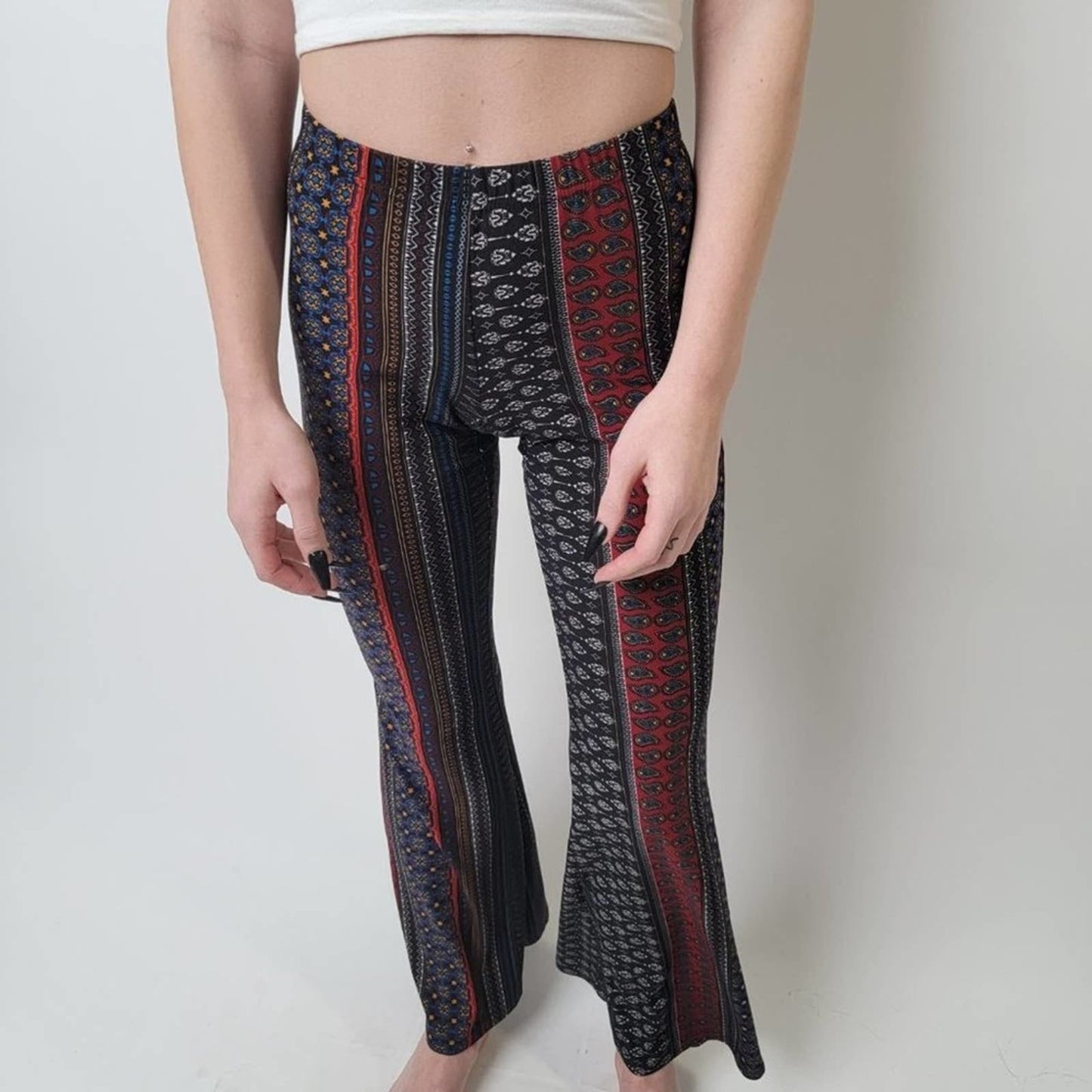 LA Gypsy Flared Boho High Rise Leggings - S