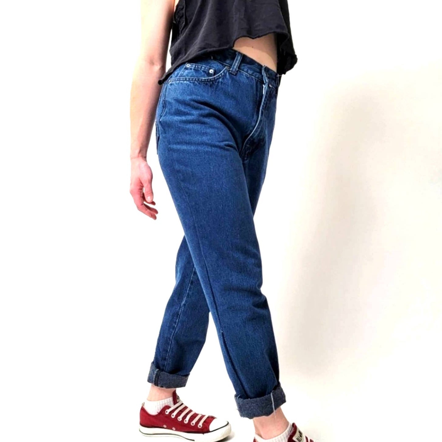 ⚡️ZOOMP⚡️ Vintage Y2k Aesthetics High Rise Raw Hem Denim Jeans - 6