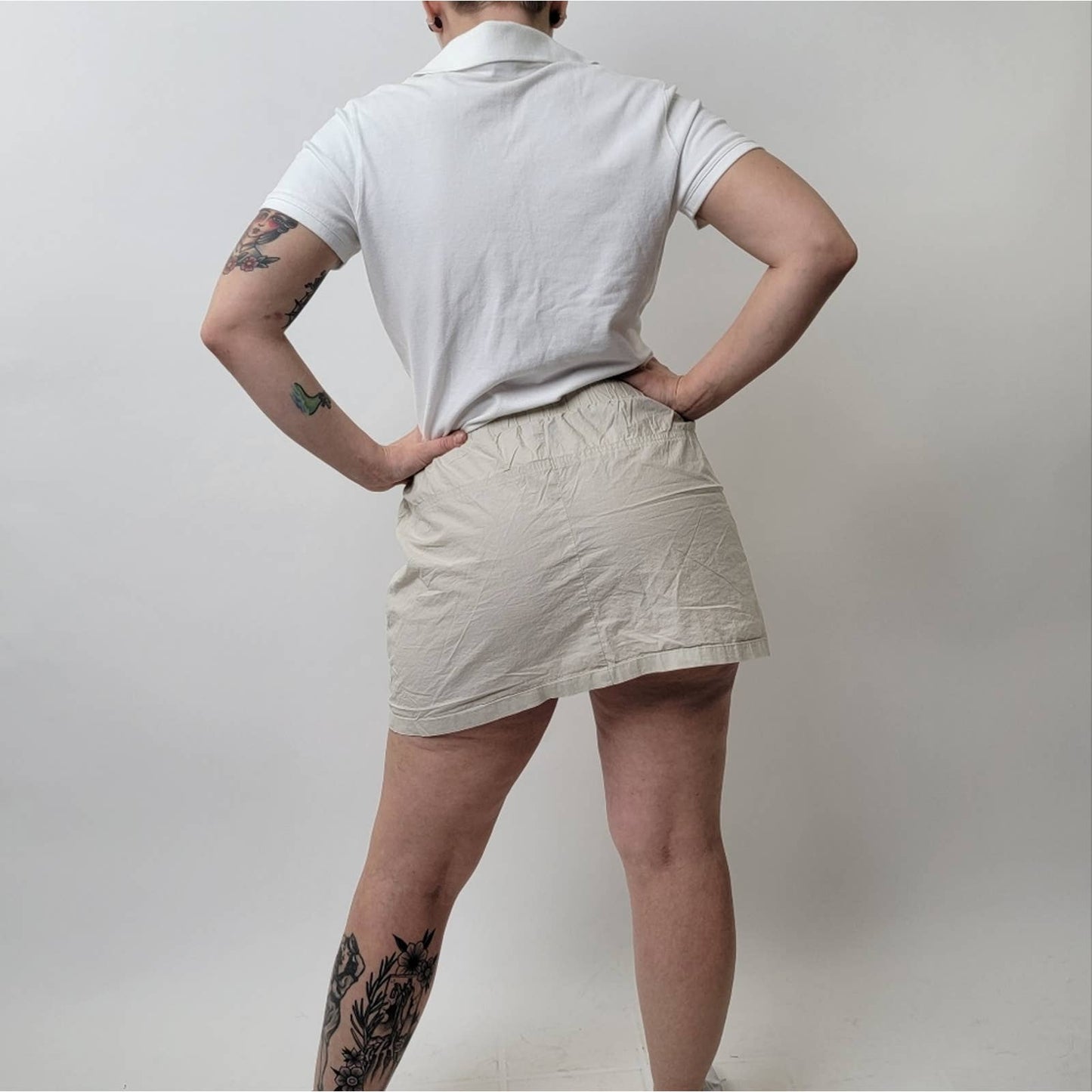 Theory Mini Khaki Cargo Safari Hiking Tennis Skirt - A-Line - M