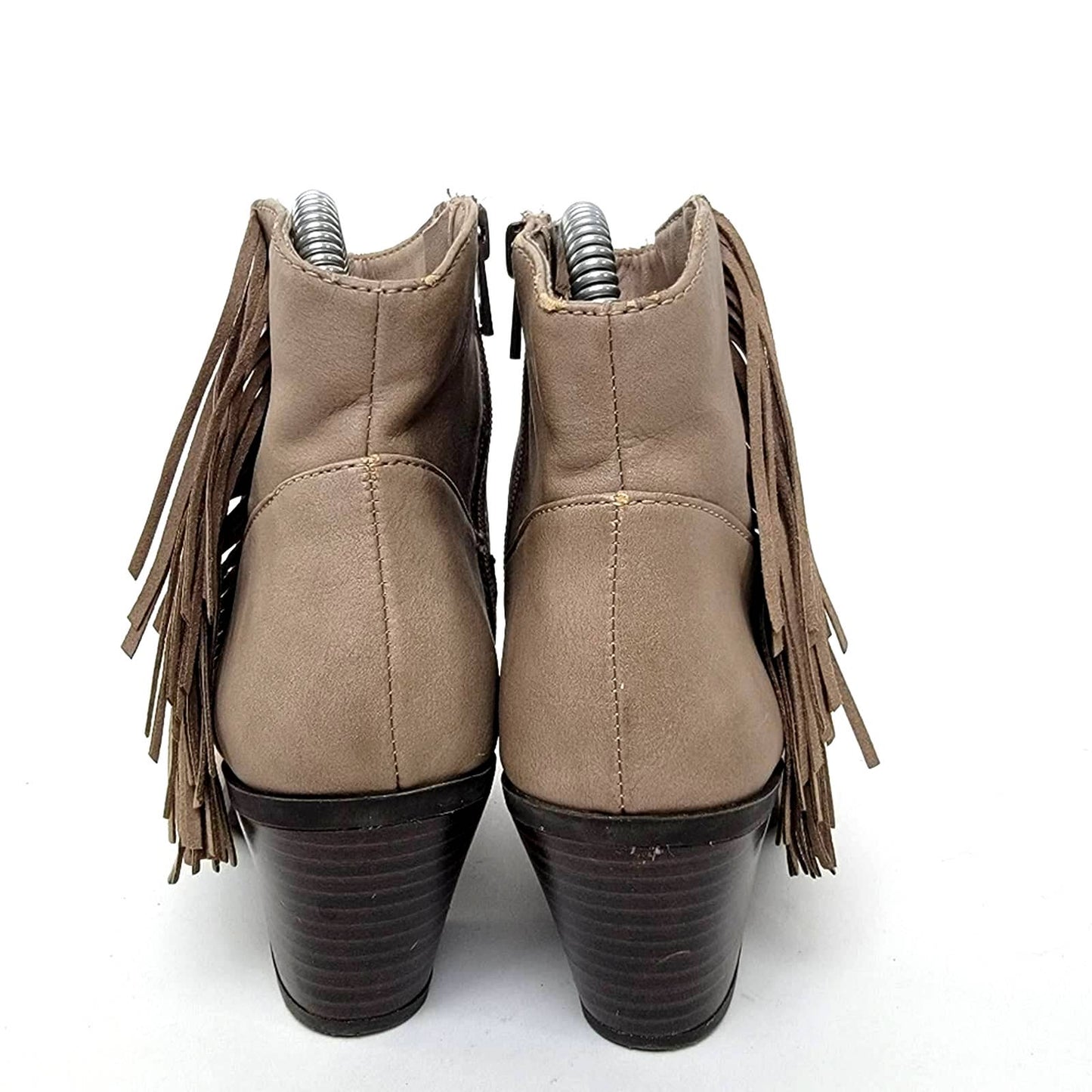 Sam & Libby Watson Fringe Chunky Heeled Ankle Boots - 6.5