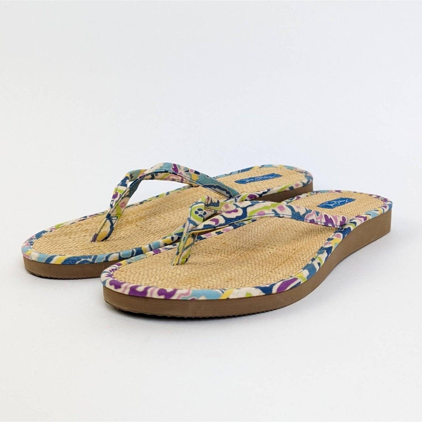 Vera Bradley Straw Flip Flop Sandals in Capri Blue - 6.5
