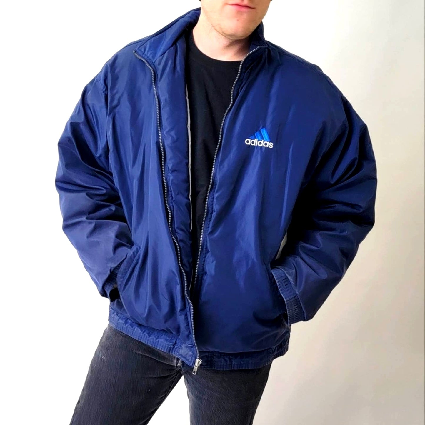 Vintage Y2k adidas Quilted Puffer Jacket Parka - XL