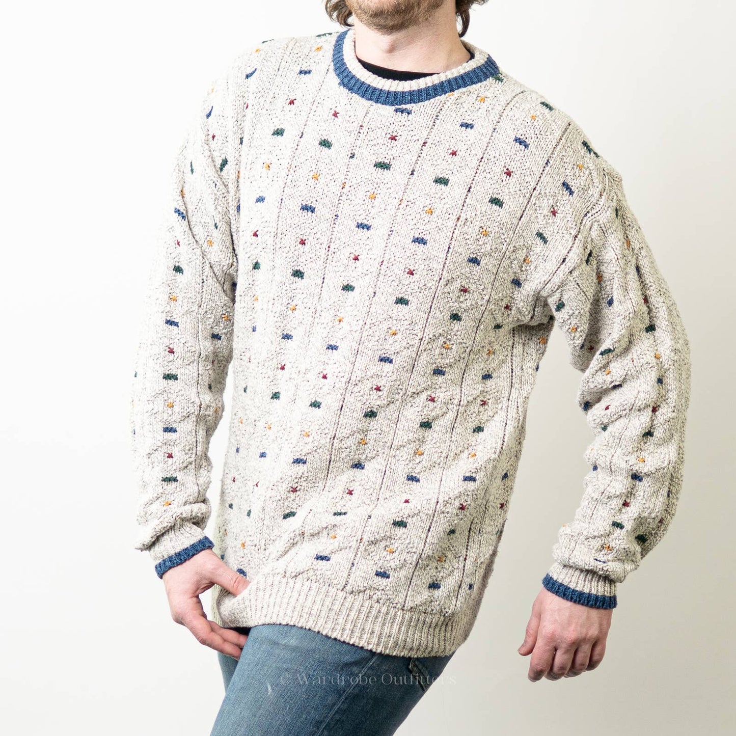 Vintage 90s Chunky Knit Sweater by Windsor Shirt Company - L