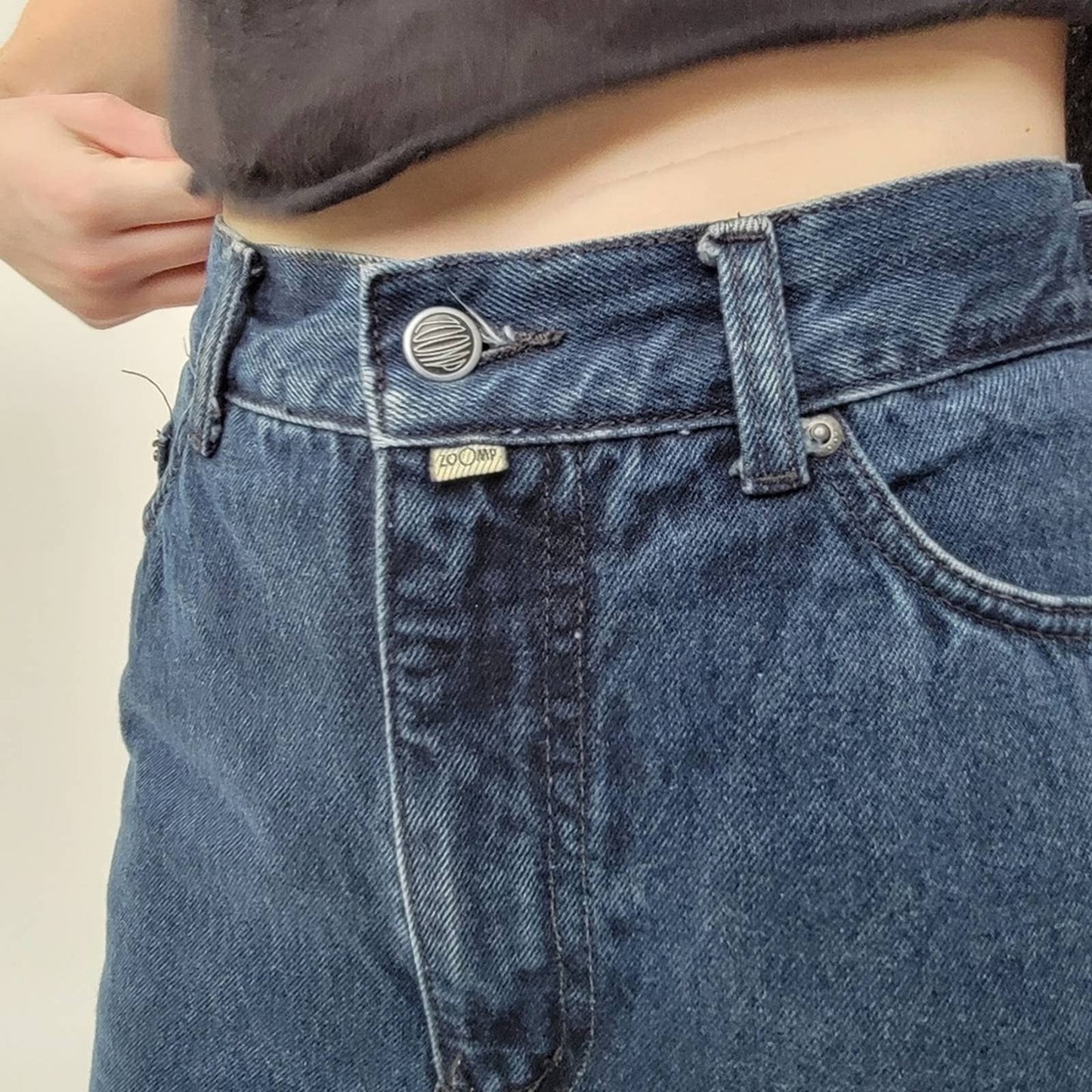 ⚡️ZOOMP⚡️ Vintage Y2k Aesthetics High Rise Raw Hem Denim Jeans - 6