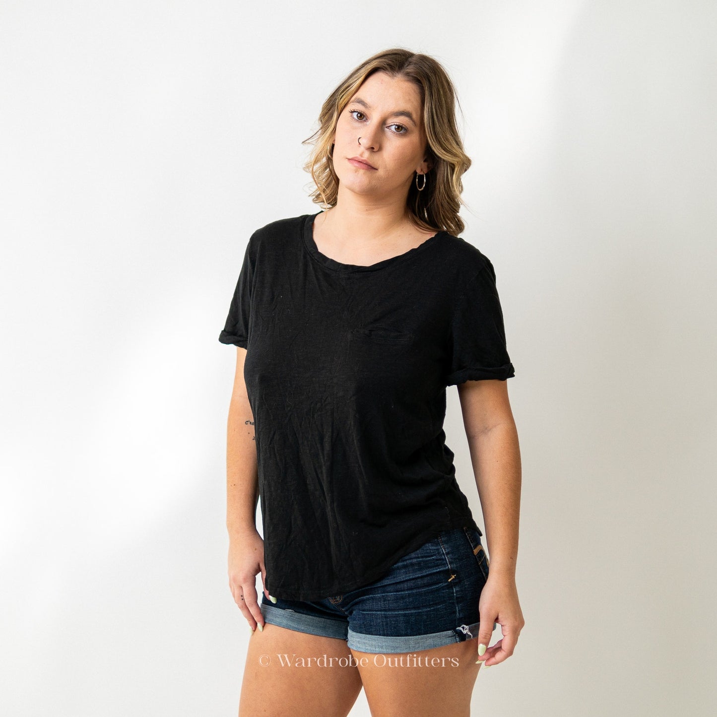 Basic Black Single Coin Pocket Tee