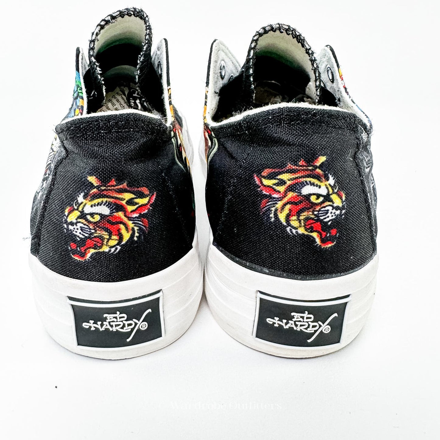 Y2K Ed Hardy Poppy Laceless Canvas Slip On Sneakers