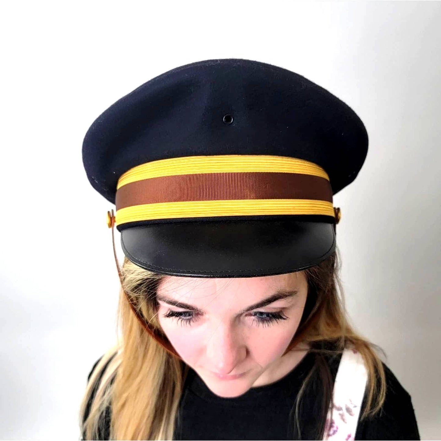 Vintage 70s Flight Ace Fur Felt Military Hat