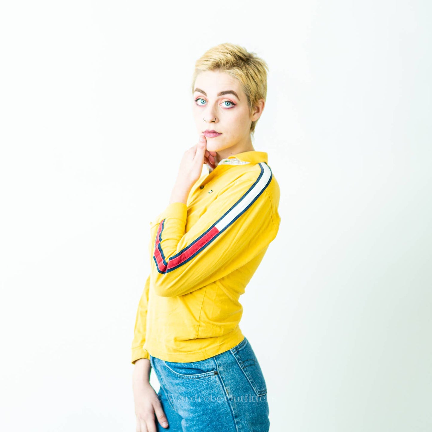 Vintage Y2K Tommy Hilfiger Color Block Long Sleeved Rugby Shirt